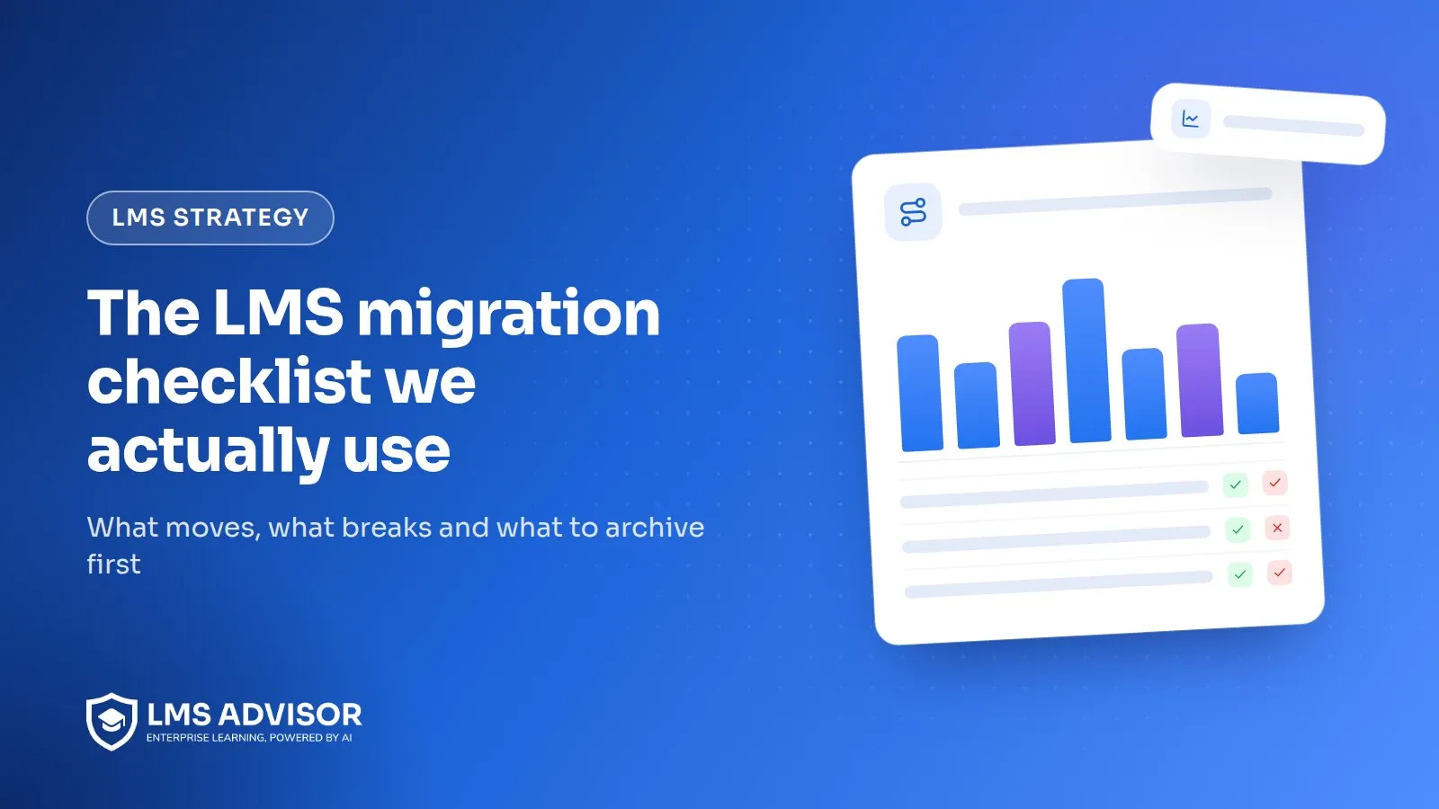 LMS migration checklist cover illustration: a route icon beside the headline The LMS migration checklist we actually use